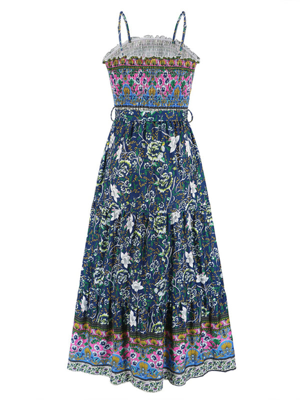 Breathable Maxi Dress with Spaghetti Straps Dress - Chuzko Women Clothing