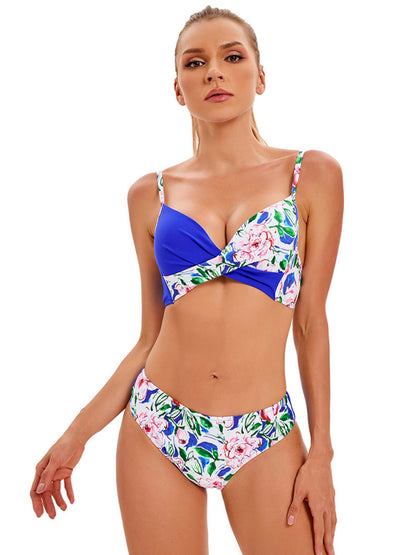 Summer Beach Clasic 2-Piece Floral Bikini Bra and Bottoms Swimwear - Chuzko Women Clothing
