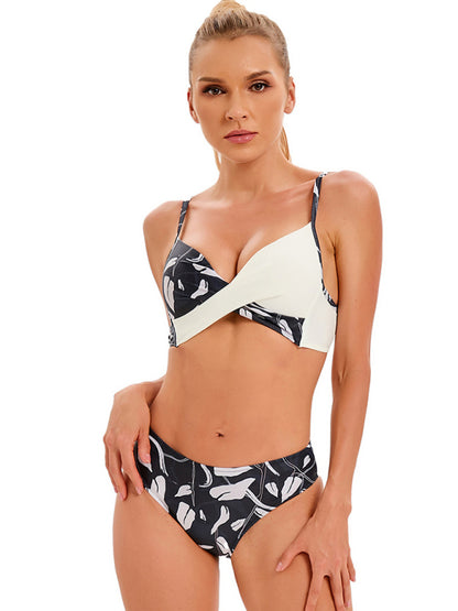 Summer Beach Clasic 2-Piece Floral Bikini Bra and Bottoms Swimwear - Chuzko Women Clothing