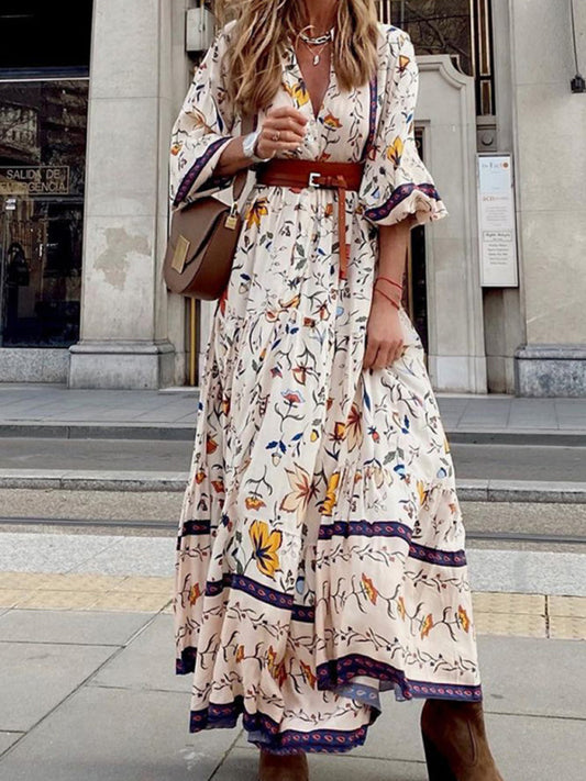 Feel the Breezy Boho Vibes in our Casual Maxi Long Dress! Dress - Chuzko Women Clothing
