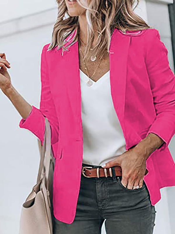 Versatile Women's Notch Lapel Blazer: Casual to Office Wear Blazers - Chuzko Women Clothing