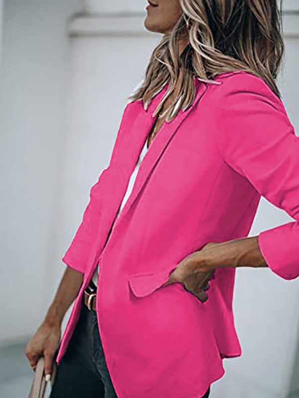 Versatile Women's Notch Lapel Blazer: Casual to Office Wear Blazers - Chuzko Women Clothing
