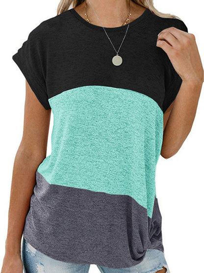 Upgrade Your Casual Style with this Colorblock Tunic Blouse T-shirt Top - Chuzko Women Clothing