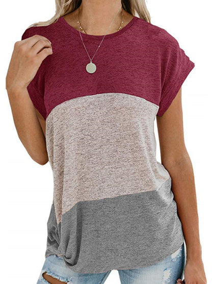 Upgrade Your Casual Style with this Colorblock Tunic Blouse T-shirt Top - Chuzko Women Clothing