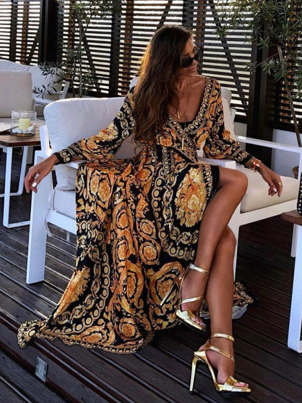 Step into the Spotlight with our Vintage Wrap Maxi Dress - You Deserve to Shine! Dresses - Chuzko Women Clothing