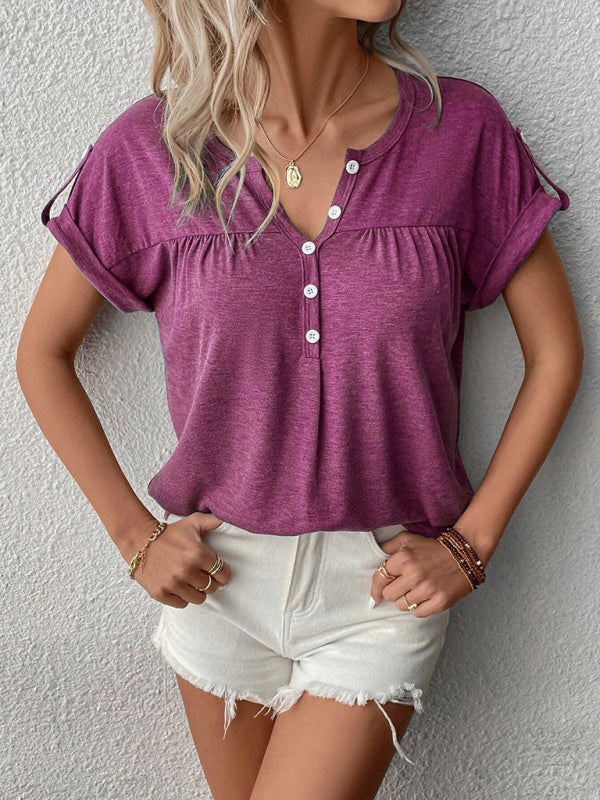 Retro  T-Shirt Top - Your Companion for a Classic Look Top - Chuzko Women Clothing