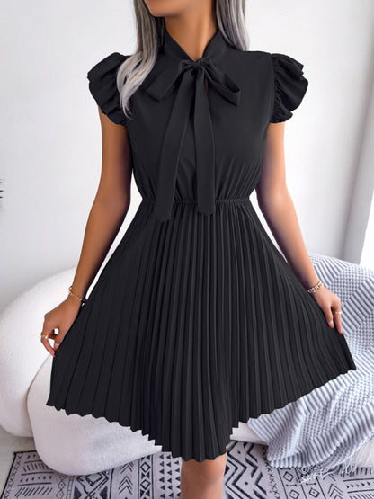 Experience the Comfort and Style of our Pleated Mini Dress - Order Now! Dress - Chuzko Women Clothing