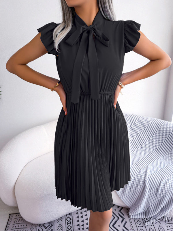 Experience the Comfort and Style of our Pleated Mini Dress - Order Now! Dress - Chuzko Women Clothing