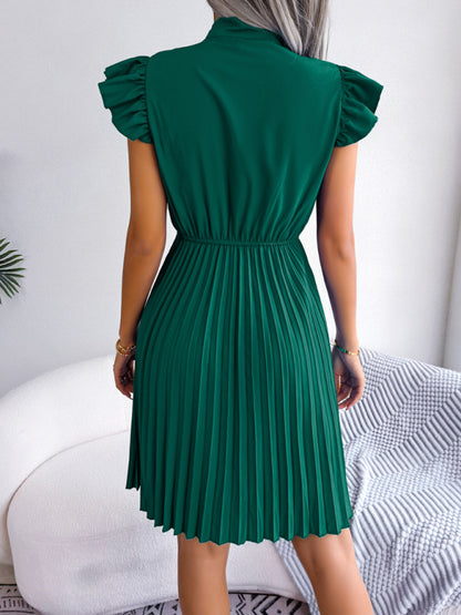 Experience the Comfort and Style of our Pleated Mini Dress - Order Now! Dress - Chuzko Women Clothing