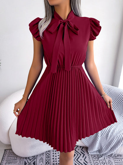 Experience the Comfort and Style of our Pleated Mini Dress - Order Now! Dress - Chuzko Women Clothing