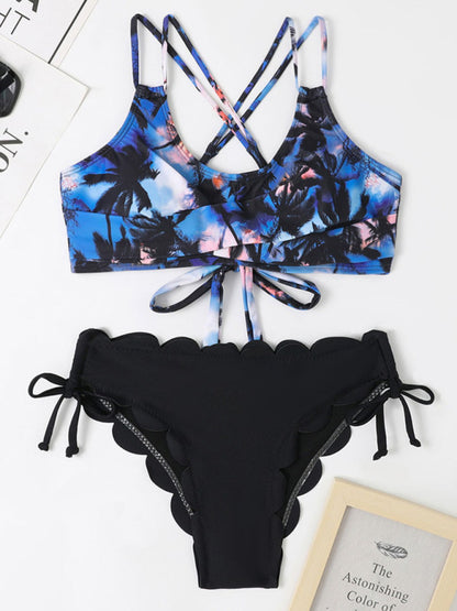 Multicolor Coconut 3 Print Bikini - Two Piece Swimwear for Women Two Piece Bikini - Chuzko Women Clothing