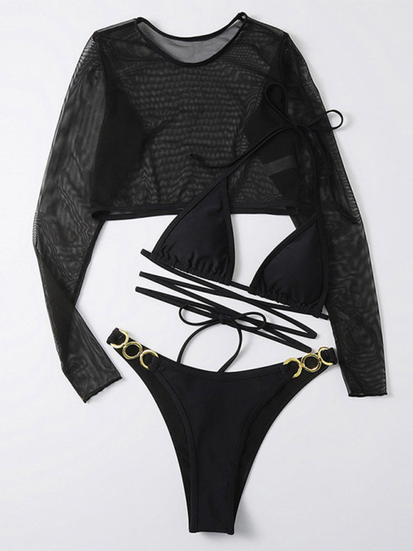 3-Piece Bikini Set - Perfect for Any Beach Occasion! Swimwear - Chuzko Women Clothing