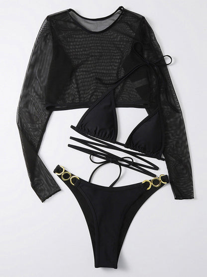 3-Piece Bikini Set - Perfect for Any Beach Occasion! Swimwear - Chuzko Women Clothing