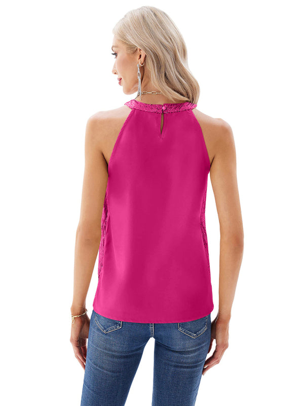 Sequined Boho Tank Top - Perfect for Any Occasion! Top - Chuzko Women Clothing