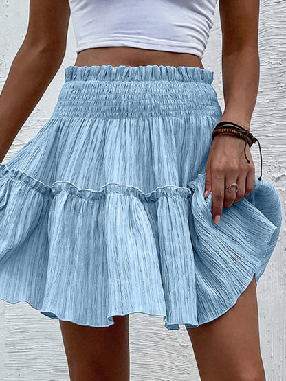 Express Your Style: A-line Mini Skirt - Ruffle Trim & Easy Pairings Skirt - Chuzko Women Clothing