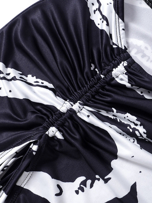 Bold and Beautiful: Sexy Sleeveless Crop Top + Flirtatious Maxi Skirt Skirt Set - Chuzko Women Clothing