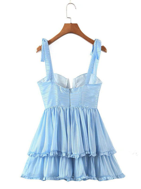 Summer Bustier A-Line Layered Cami Mini Dress Mini Dress - Chuzko Women Clothing