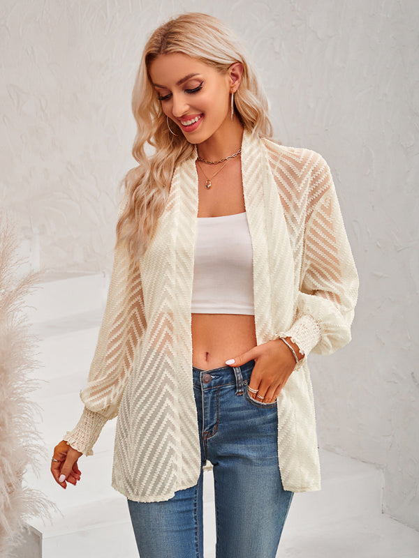Stay Chic and Cozy with the Women's Sheer Cardigan - Shop Now! Top - Chuzko Women Clothing