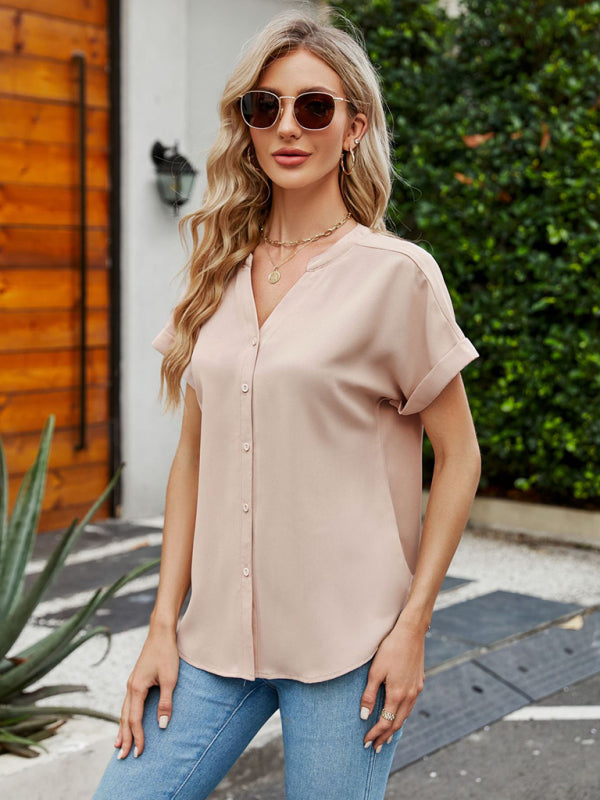 Women's Button Down Top Shirt - Versatile Style for Every Occasion! Shirts - Chuzko Women Clothing