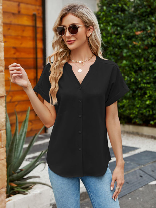 Women's Button Down Top Shirt - Versatile Style for Every Occasion! Shirts - Chuzko Women Clothing