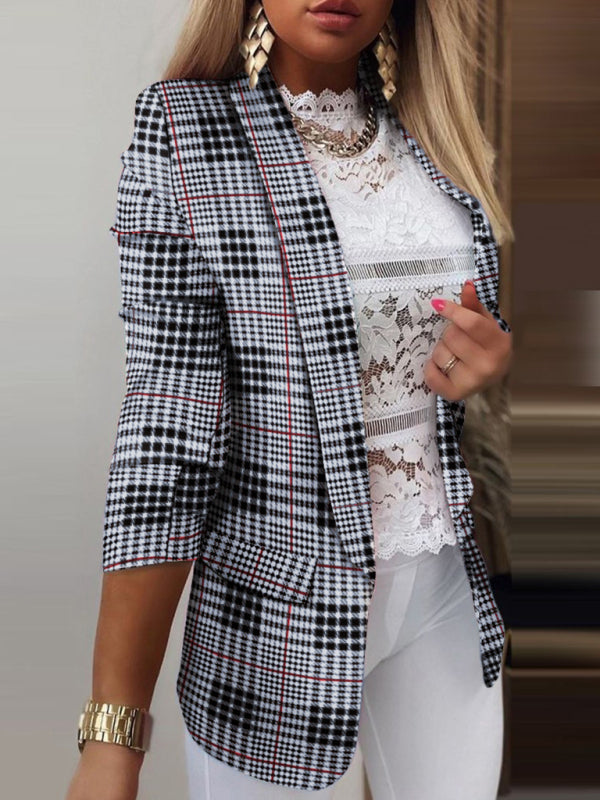 Trendy Women's Tie-Dye Blazer with Long Sleeves - Shawl Lapels Jacket Blazers - Chuzko Women Clothing