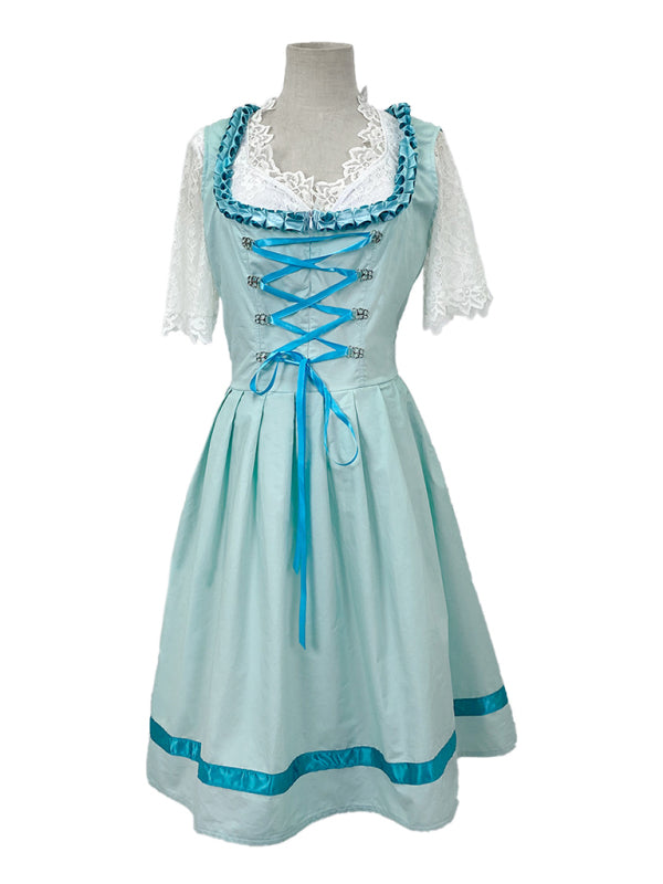 Bavaria Maid Dirndl Dress - Oktoberfest Costume Oktoberfest Cosplay - Chuzko Women Clothing