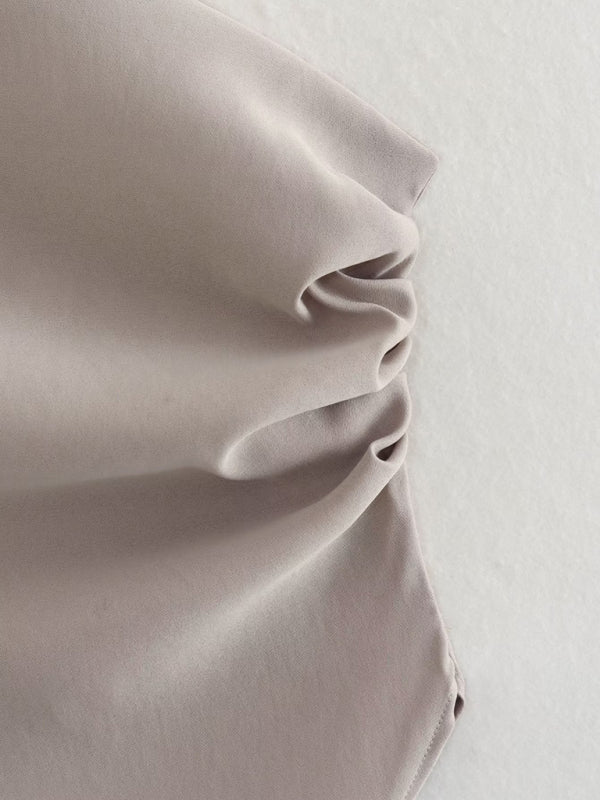 One-Shoulder Blouse - Asymmetric Top Asymmertic Top - Chuzko Women Clothing