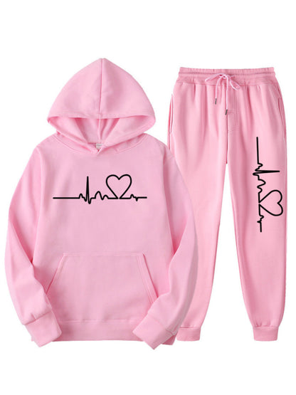 Comfy Lounge Women Set: Sweatshirt + Adjustable Sweatpants Sporty Outfit - Chuzko Women Clothing