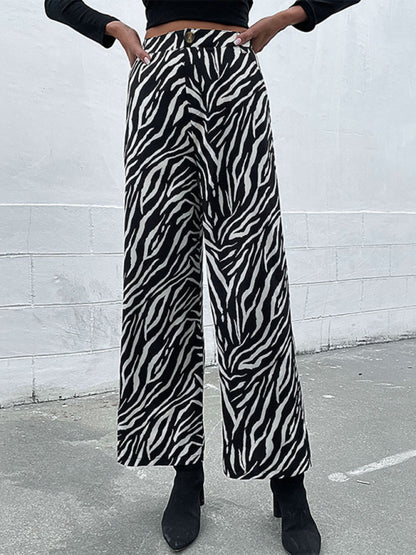 Women’s Office Attire Zebra Print Pants Pants - Chuzko Women Clothing