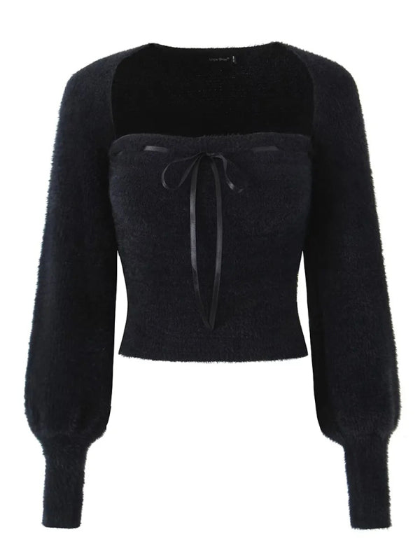 Wool Long Sleeve Bolero and Tube Top Knitwear - Chuzko Women Clothing