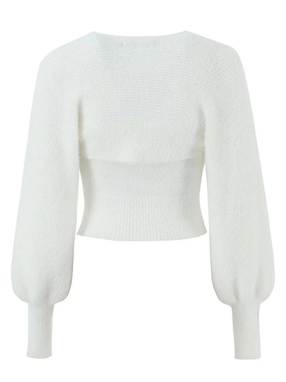 Wool Long Sleeve Bolero and Tube Top Knitwear - Chuzko Women Clothing