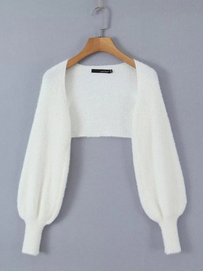 Wool Long Sleeve Bolero and Tube Top Knitwear - Chuzko Women Clothing