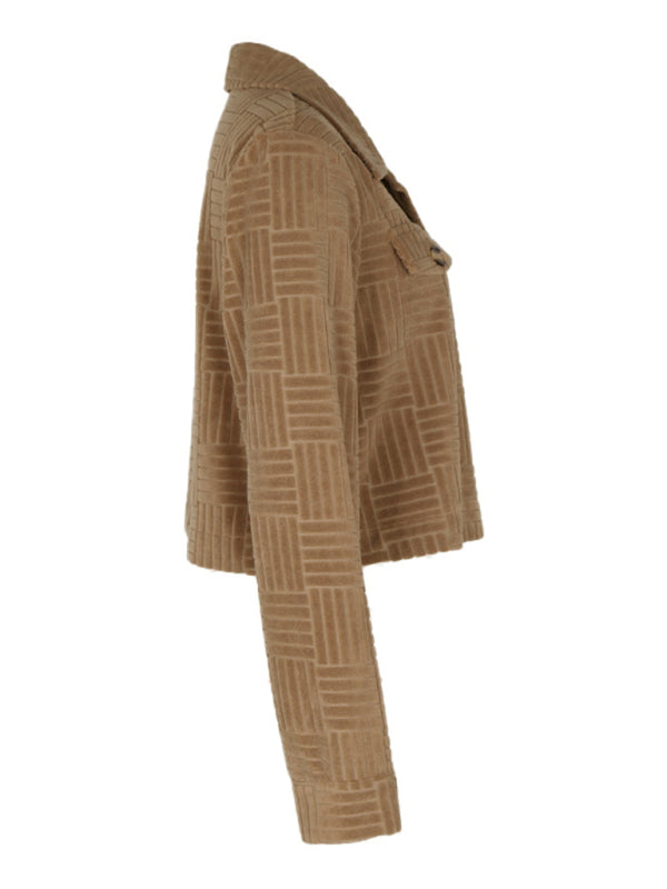 Corduroy Couture Autumn's Crop Jacket Jackets - Chuzko Women Clothing