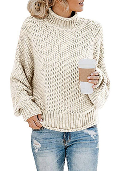 Chunky Knit Winter's Cozy Turtleneck Sweater Jumper Sweaters - Chuzko Women Clothing