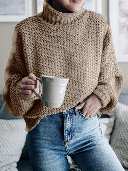 Chunky Knit Winter's Cozy Turtleneck Sweater Jumper Sweaters - Chuzko Women Clothing