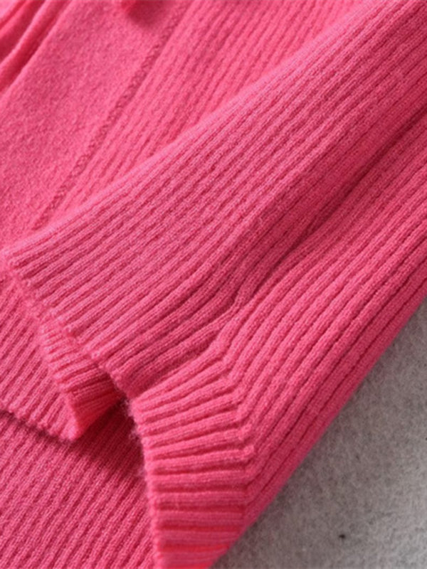 Trendy Fall Knit Top | Choker Neck Sweater | Street-style Romance Choker Sweater Winter Knit Tops - Chuzko Women Clothing
