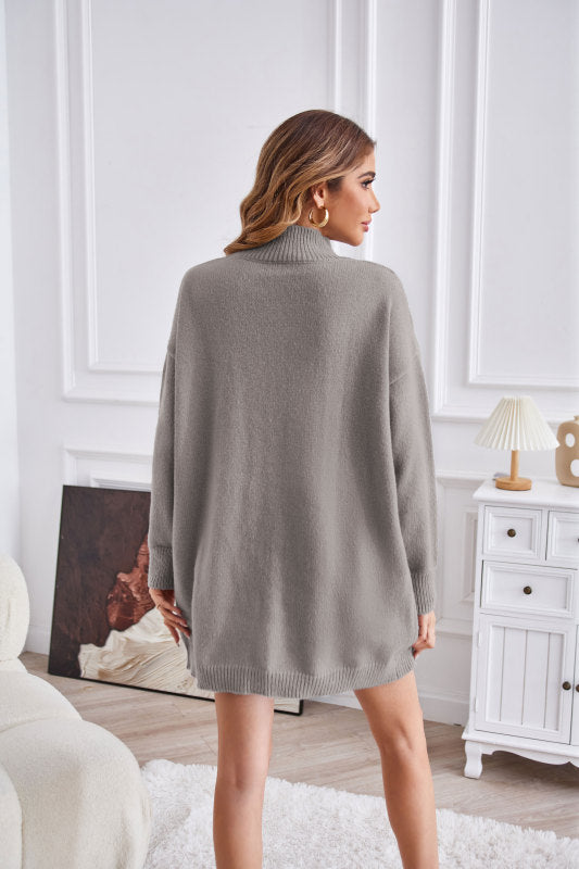 Cozy Knitted High Neck Sweater for Chilly Days Sweaters - Chuzko Women Clothing