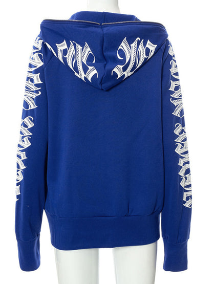 Y2K Zip-Up Hooded Sweatshirt for Hip Hop Style Hoodies - Chuzko Women Clothing