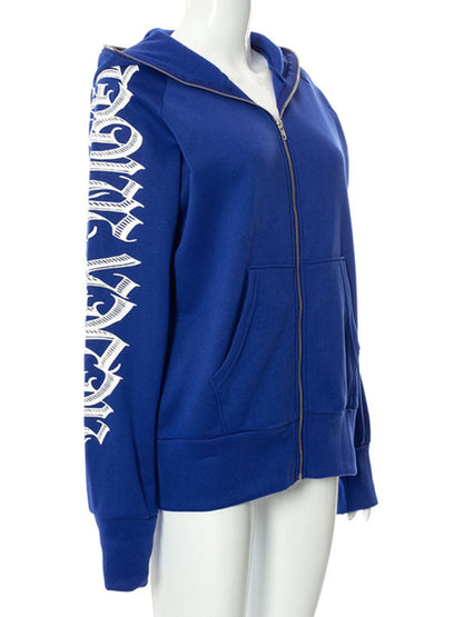 Y2K Zip-Up Hooded Sweatshirt for Hip Hop Style Hoodies - Chuzko Women Clothing