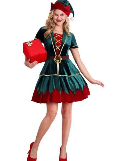 Help Santa with This 5-Piece Elf Costume Set for Men and Women Christmas Cosplays - Chuzko Women Clothing