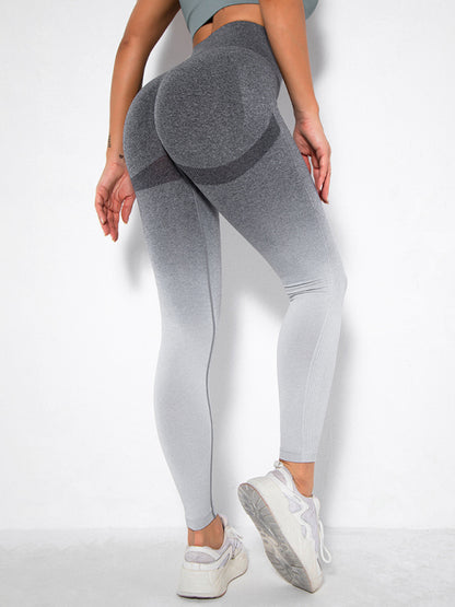 Ombre Seamless Peach Butt Lifting Yoga Pants Yoga Pants - Chuzko Women Clothing