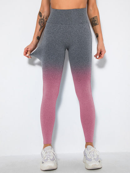 Ombre Seamless Peach Butt Lifting Yoga Pants Yoga Pants - Chuzko Women Clothing