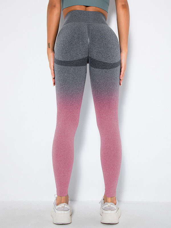 Ombre Seamless Peach Butt Lifting Yoga Pants Yoga Pants - Chuzko Women Clothing