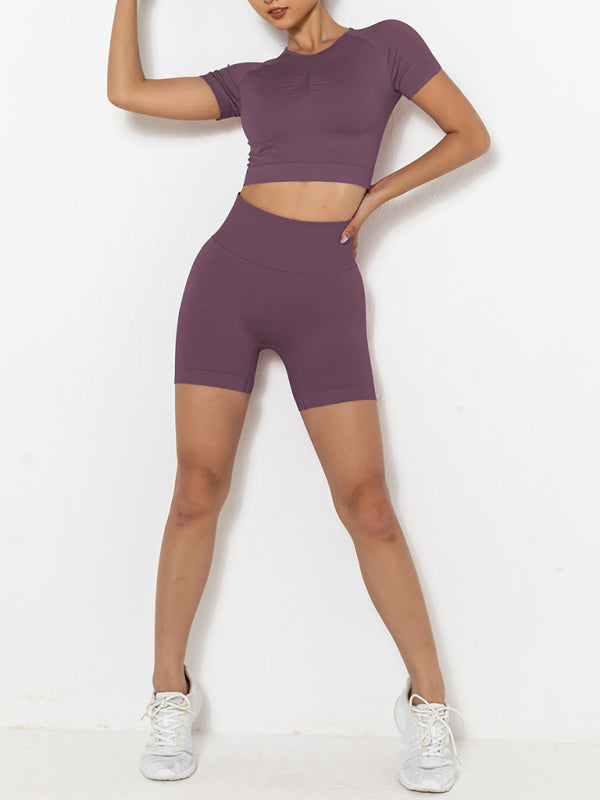 Sculpt Your Body with our Butt Lifting Shorts & Crop Active Top Set! Activewear - Chuzko Women Clothing