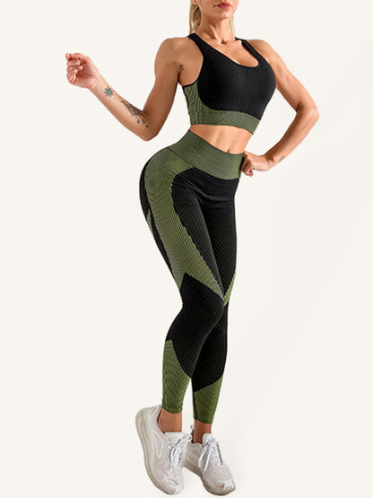 2 Piece Active Set: Top and Butt Lifting Leggings for Intense Workouts Activewear - Chuzko Women Clothing