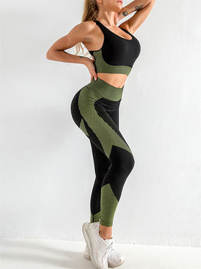 2 Piece Active Set: Top and Butt Lifting Leggings for Intense Workouts Activewear - Chuzko Women Clothing