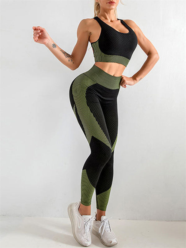 2 Piece Active Set: Top and Butt Lifting Leggings for Intense Workouts Activewear - Chuzko Women Clothing