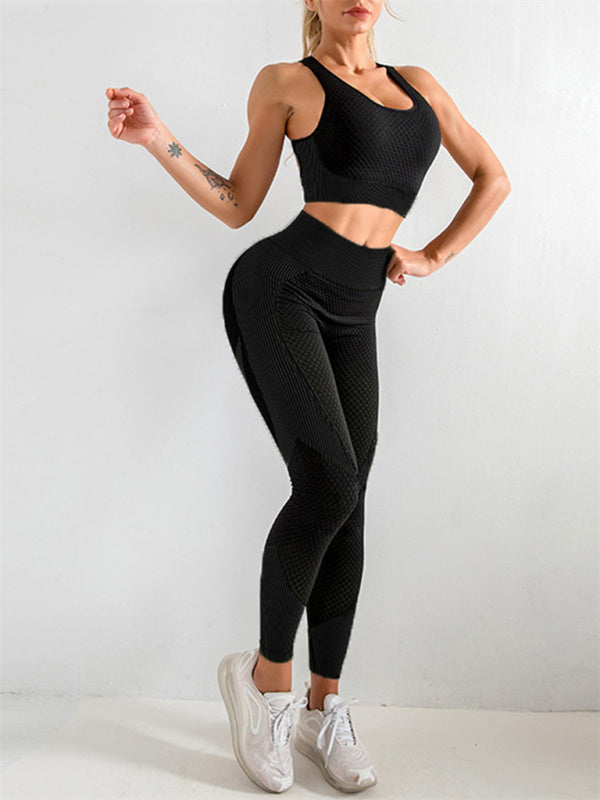 2 Piece Active Set: Top and Butt Lifting Leggings for Intense Workouts Activewear - Chuzko Women Clothing