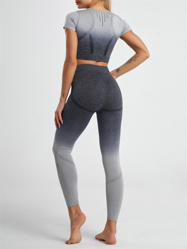 Gym-Ready Women's Seamless Active Set - Top + Butt Lifting Leggings Activewear - Chuzko Women Clothing