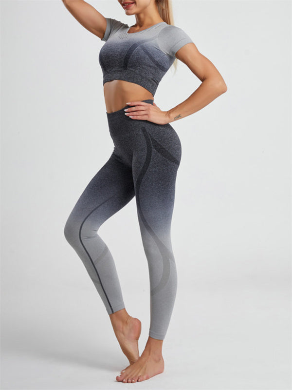 Gym-Ready Women's Seamless Active Set - Top + Butt Lifting Leggings Activewear - Chuzko Women Clothing